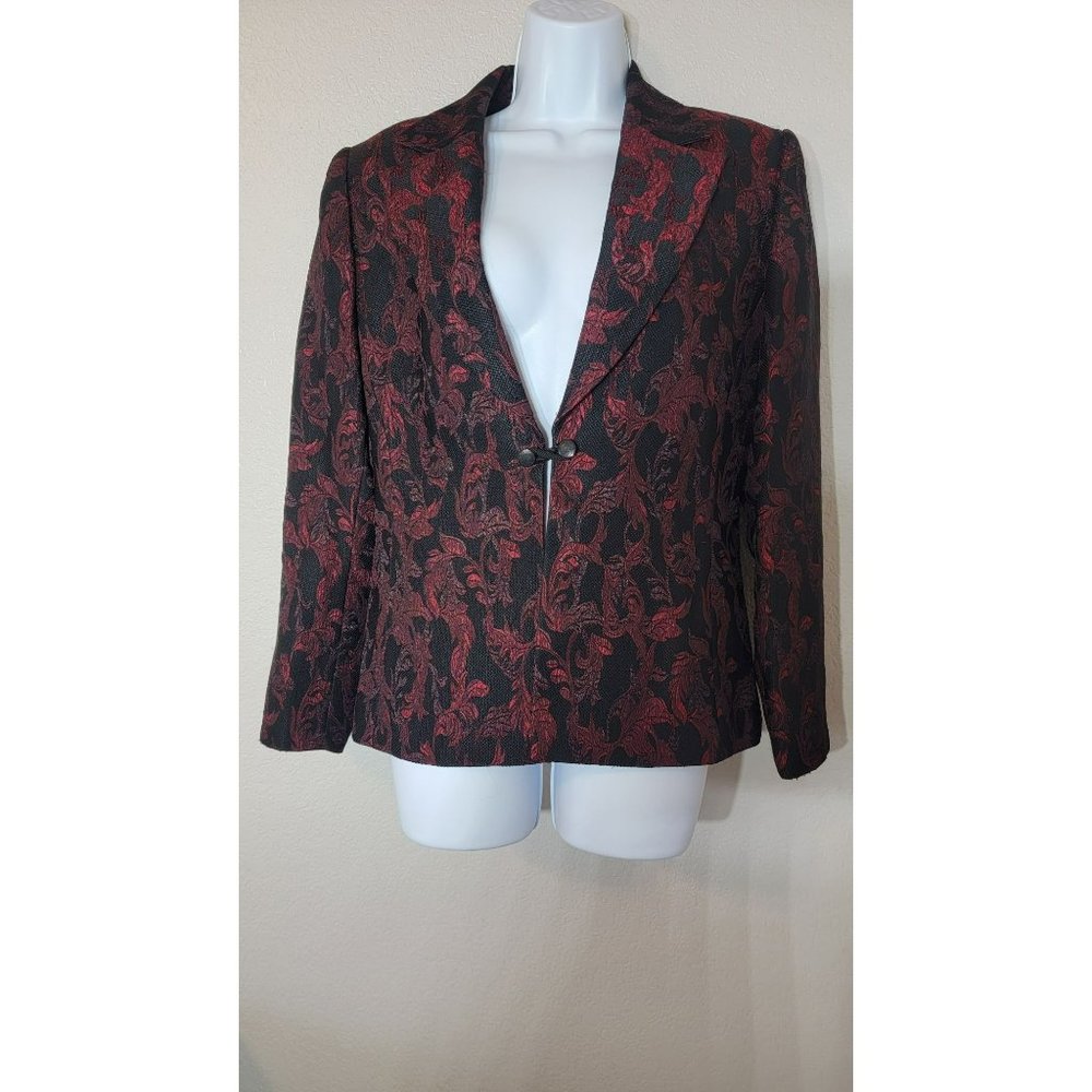 Tahari Arthur S.  Levine Women's Red & Black Floral Blazer Size 10P